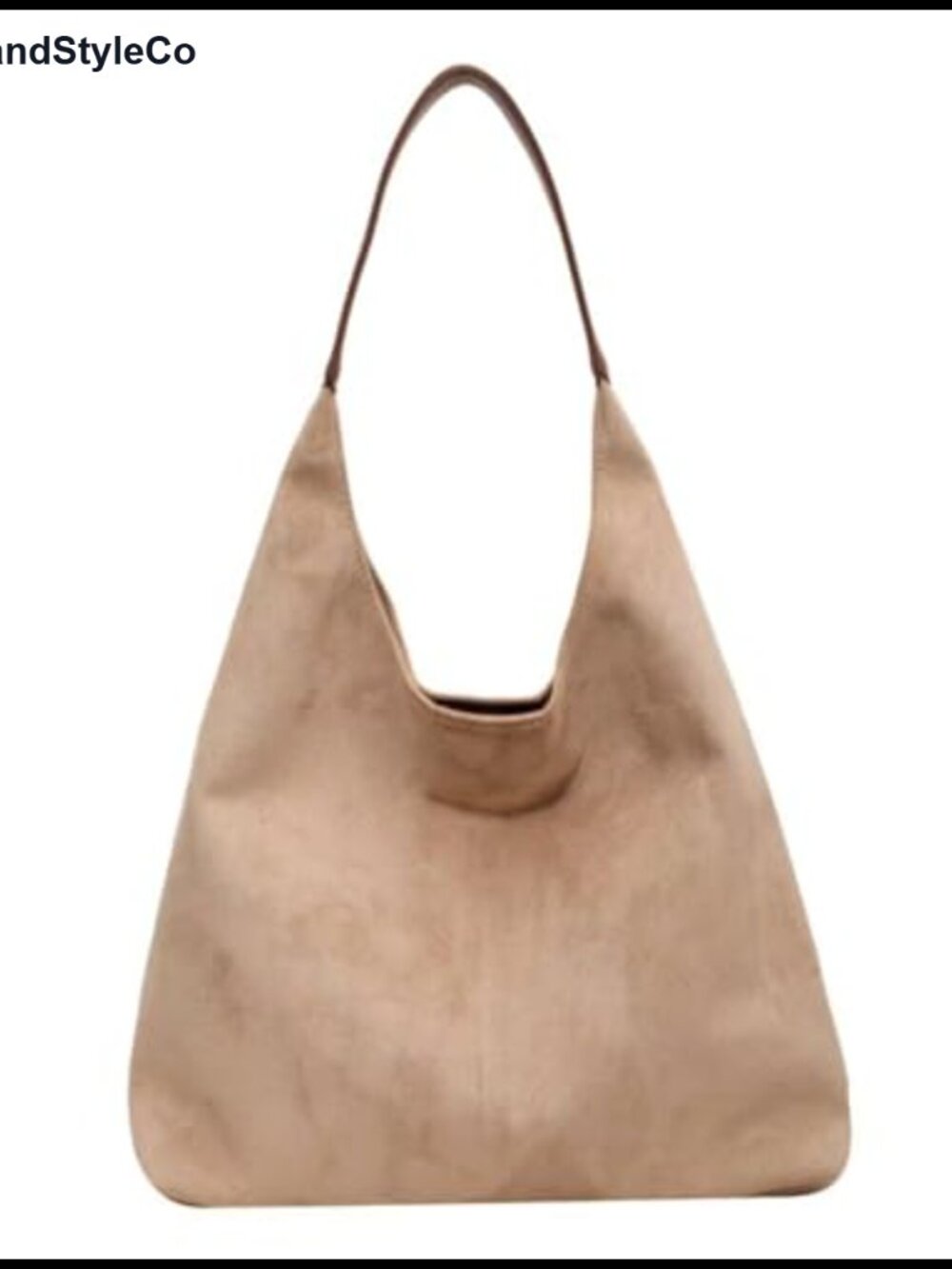 Faux Suede Slouchy Hobo Bag - Retro Shoulder Tote Handbag
